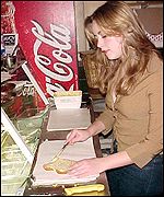 Charlotte Church makes sandwiches for charity