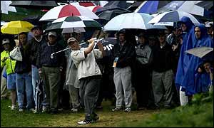 Heavy rain blighted the second day of the US Open
