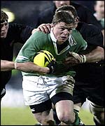 Ireland and Lions centre Brian O'Driscoll experimented with gloves