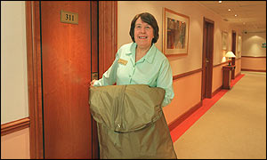 Kathy Staff as the hotel's laundress Doris Luke