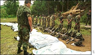 Bodies of paramilitary fighters