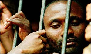 A man in a Rwandan prison