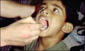 Child being given polio vaccine (Press Association)