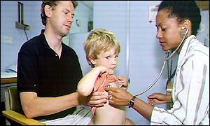 A GP with child and carer
