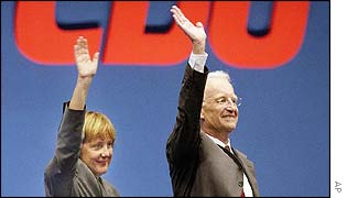 CDU leader Angela Merkel and CSU leader Edmund Stoiber