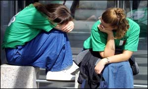 Stranded passengers at Dublin airport