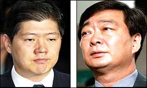 President Kim Dae-jung's sons, Kim Hong-gul (left - afp) and Kim Hong-up (right - ap)