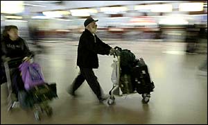 Passengers at Heathrow Airport