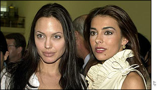 Actress Angelina Jolie, left, and Portuguese actress Catarina Furtado