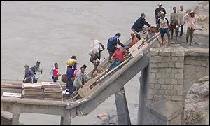 Sabotaged bridge 