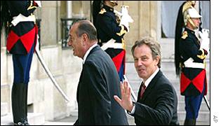 Jacques Chirac (left) and Tony Blair