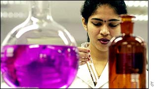 A scientist works in a lab