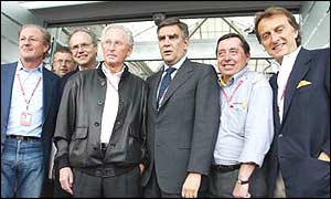 Jaguar boss Wolfgang Reitzle, BMW's Burkhard Goetschel, Juregen Hubbert of DaimlerChrysler, Paolo Cantarella of Fiat, Renault's Patrick Faure and Ferrari's Luca di Montezemolo