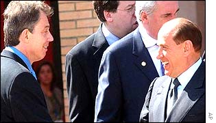 Tony Blair and Silvio Berlusconi