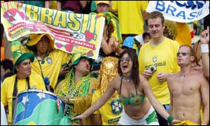 Brazil fans at the game in Japan