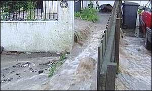 Floodwater in the Rathcoole area