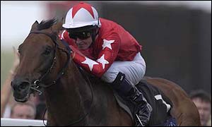 Rock of Gibraltar eases clear in the St James' Palace Stakes