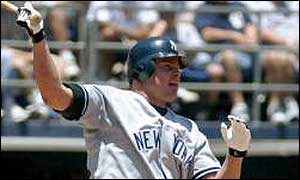 Jason Giambi hits out for the Yankees