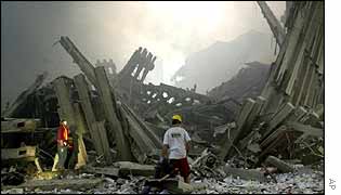 World Trade center after the 11 September attack