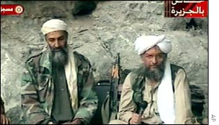 Al-Qaeda leader Osama bin Laden and top lieutenant Ayman al-Zawahiri appear on al-Jazeera television