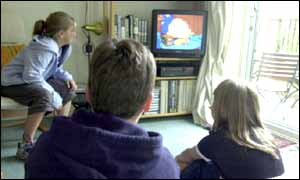 Children watching television