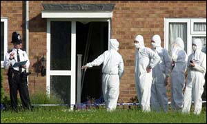 Investigation taking place outside the house in Orwell Drive, Aylesbury, Buckinghamshire