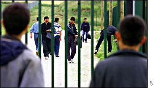 Refugees in the Sangatte camp