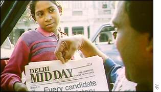 Newspaper seller