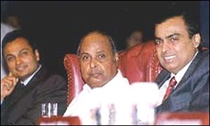 Anil, Dhirubhai and Mukesh Ambani