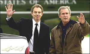 Prime Minister Tony Blair and President George W Bush