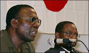 Adegboye Onigbinde (left) at a World Cup press conference