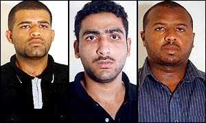 The three Saudi suspects: Abdullah Mesfer Ali al-Ghamdi, Zouhair Hilal and Hilal El-Assiri