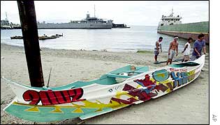 The boat used by the Abu Sayyaf during the gun fight