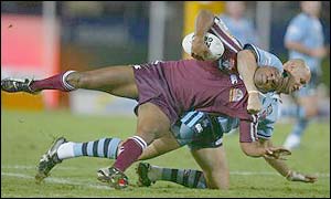 Queensland wing Lote Tuqiri scored a series record-equalling fifth try