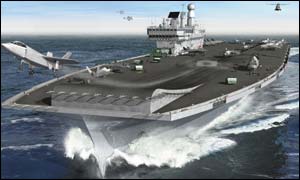 Artists impression of aircraft carrier