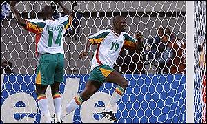 Bouba Diop celebrating a goal