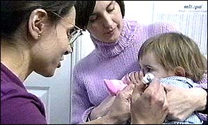 Child receiving the MMR vaccine