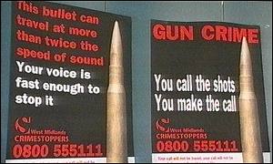Anti-gun posters in the West Midlands