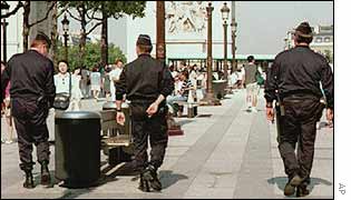 French police in Paris in 1995