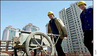 Workers on a building site, Beijing