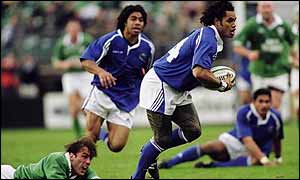 Samoa in action against Ireland