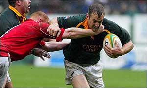 Stefan Terblanche in action against Wales recently 