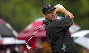 Nick Faldo in action at this year's US Open