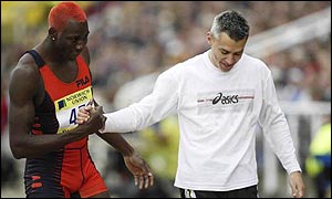 Phillips Idowu (left) and Jonathan Edwards