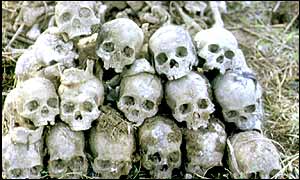 Skulls of Khmer Rouge victims, Cambodia