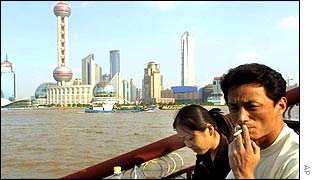 A couple on the Shanghai Bund