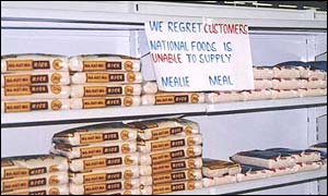Supermarket shelves