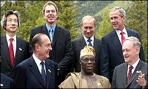 Tony Blair with fellow world leaders