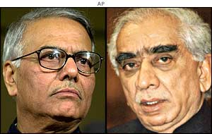Yashwant Sinha (left) and Jaswant Singh
