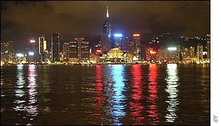 Hong Kong skyline at night